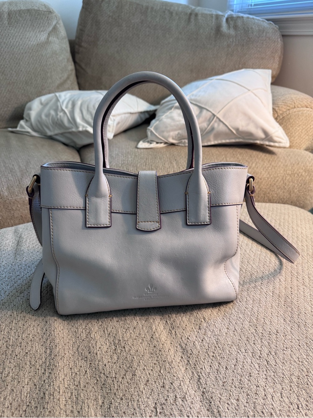 Dooney Light Blue Amelie TOTE Florentine Leather With Shoulder Strap - Picture 5 of 11